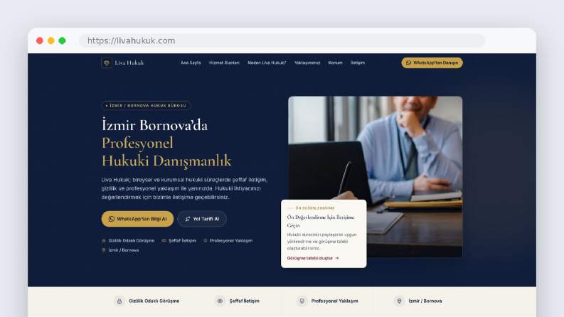 Liva Hukuk — Hukuk Bürosu Tanıtım Web Sitesi