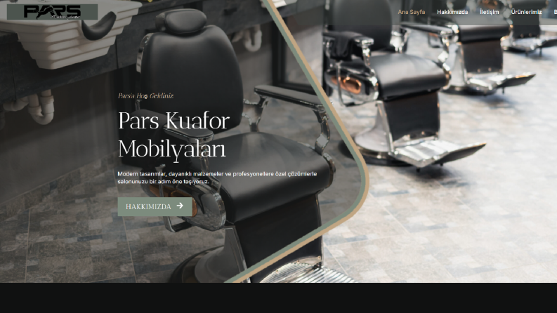 Pars Kuaför Mobilyaları İçin Kurumsal Web Sitesi Yaptık