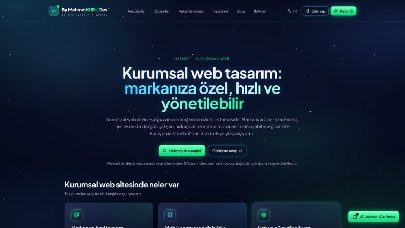 By Mehmet KURU Dev - Kurumsal Web Sitesi ve Yönetim Paneli