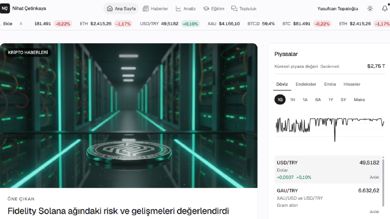 Nihat Çetinkaya Crypto Finans için web tasarım ve oto bot