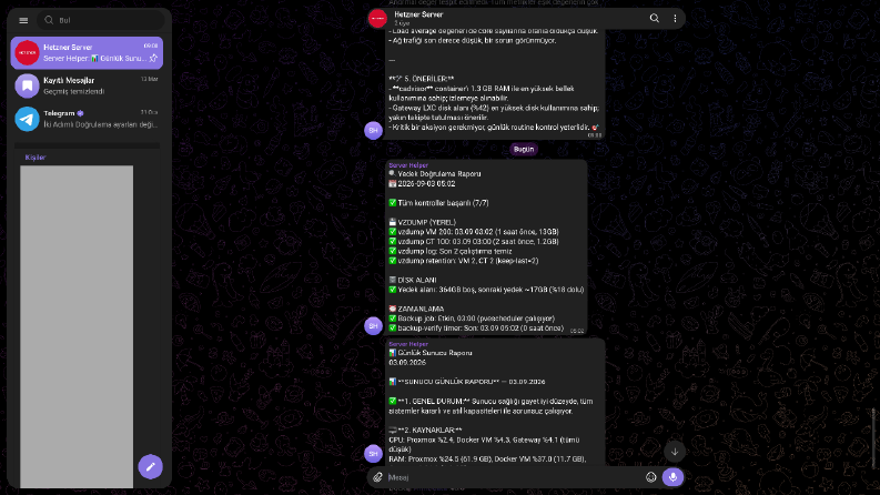 Sunucu İzleme - Zamanlanmış AI Rapor ve Telegram Bot