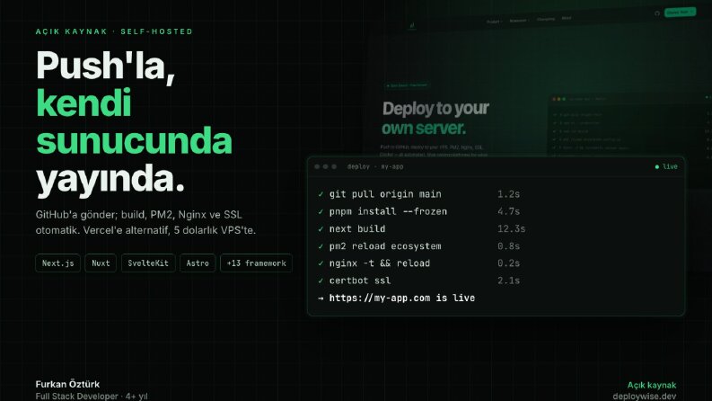 DeployWise — Self-Hosted Deploy Platformu