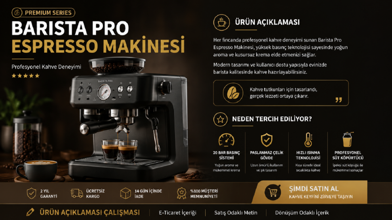 Premium Kahve Makinesi Ürün Açıklaması