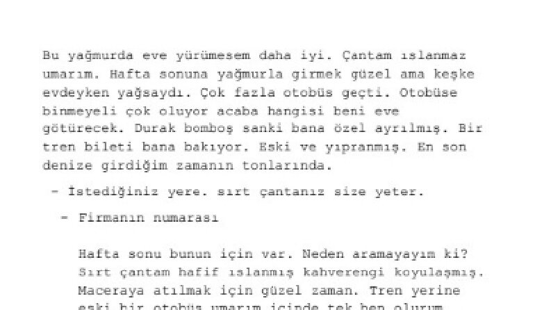 Bir seyehat reklam metni