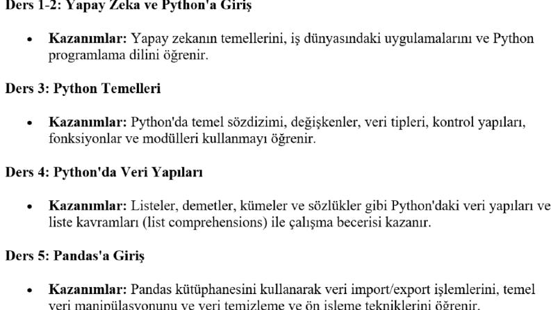 Yapay Zeka Dersi