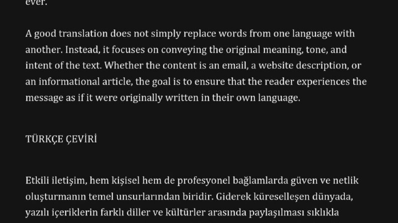 Standart Profesyonel Çeviri (TR ↔ EN / EN  ↔ TR )