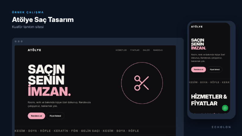 Atölye - Konsept Kuaför Web Sitesi