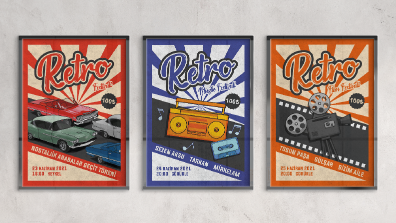 Retro Festivali Afiş Tasarımı