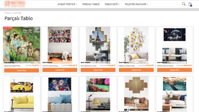 Özel Ahşap Poster E-ticaret Sitesi