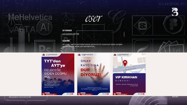 VIP Kırıkhan: Eğitim Sektörü için Sosyal Medya Tasarımı