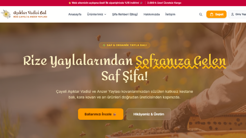 Aşıklar Vadisi Bal | Modern E-Ticaret Deneyimi
