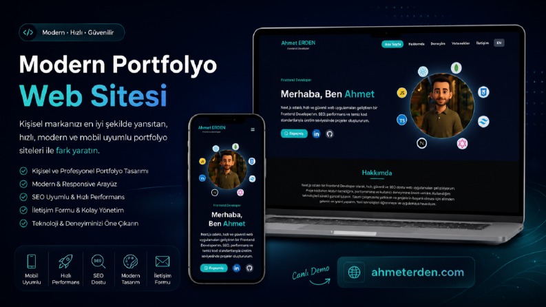 ahmeterden.com protfolyo projesi