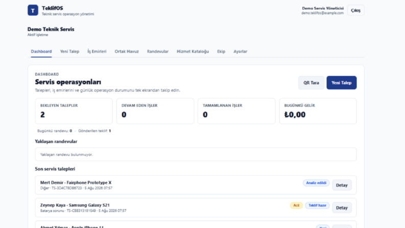 TeklifOS – Teklif Yönetim Web Uygulaması