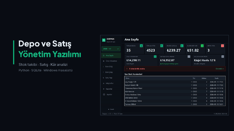 Deppos — depo, stok ve satış yönetim programı
