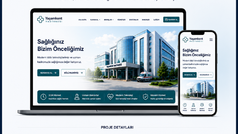 Yaşamkent hastanesi - kurumsal web sitesi tasarımı 