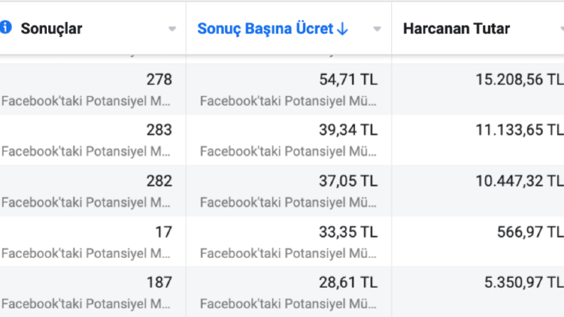 Avrupa Meta Reklam Maliyetleri