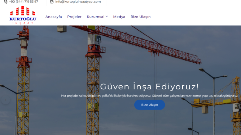 Kurtoğlu İnşaat - Web Projesi