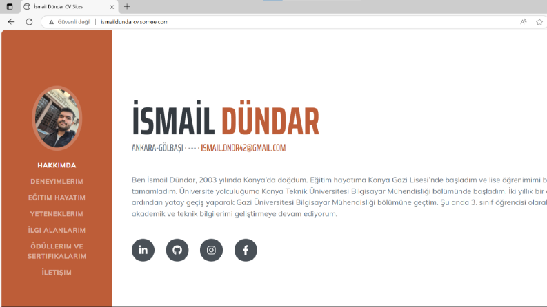 Kişisel WEB Sitemi Yayınladım.