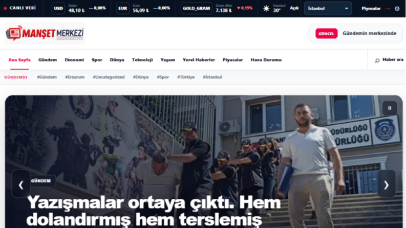 Manşet Merkezi Haber Portalı Geliştirme