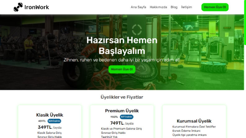 Spor Salonu Web Sitesi