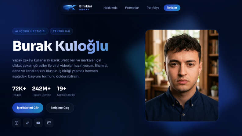 İçerik Üreticisi için Kişisel Marka Web Sitesi