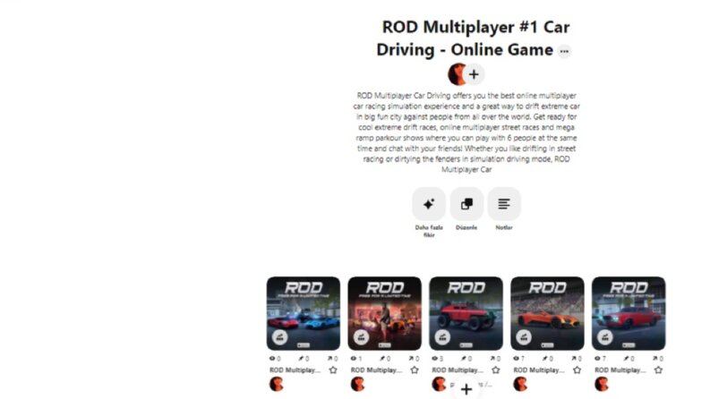 ROD Multiplayer #1 Car Driving - Pinterest Tanıtımı