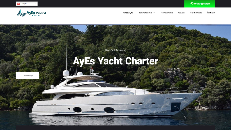 AyEs Yacht Charter Web Site Tasarımı