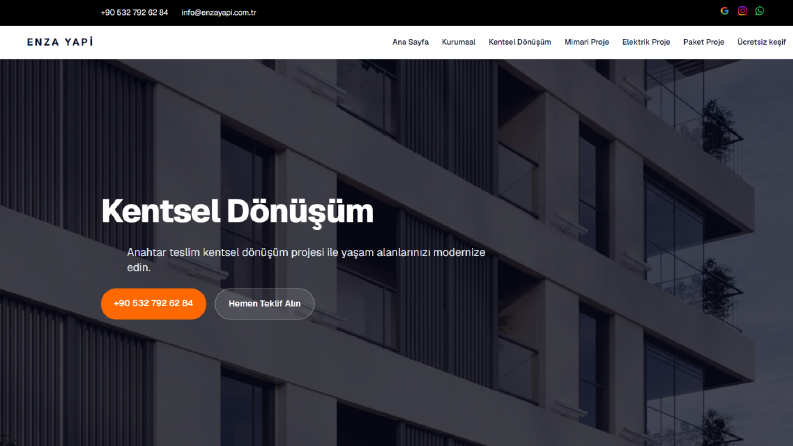 Enzayapi için kurumsal website geliştirme