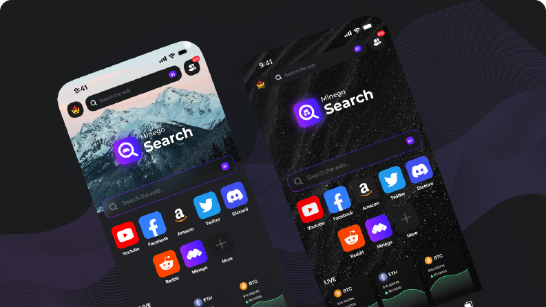 MineGo Crypto CloudMining - Browser MobileApp UI/UX Tasarımı