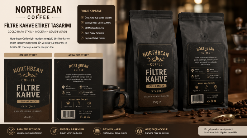 NORTHBEAN COFFEE — Filtre Kahve Etiket Tasarımı