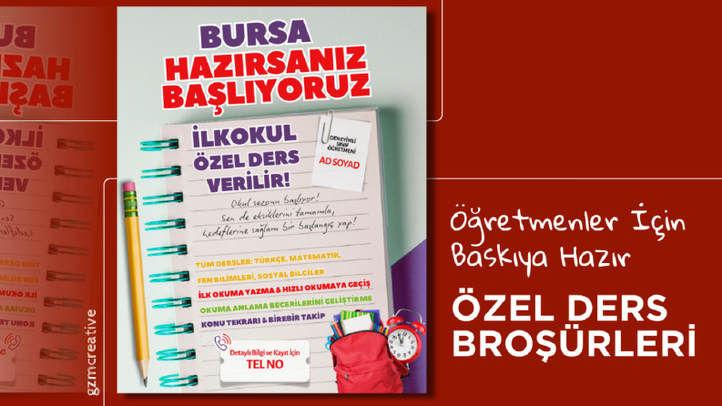 Öğretmenler İçin Baskıya Hazır Özel Ders Broşürleri