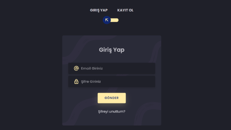 Log In / Sign Up - Türkçe Panel