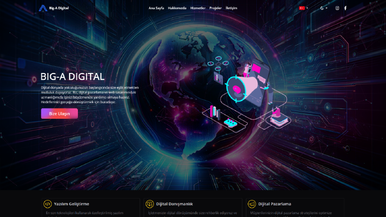 Big-A Digital Web Sitesi ( Koyu Tema )