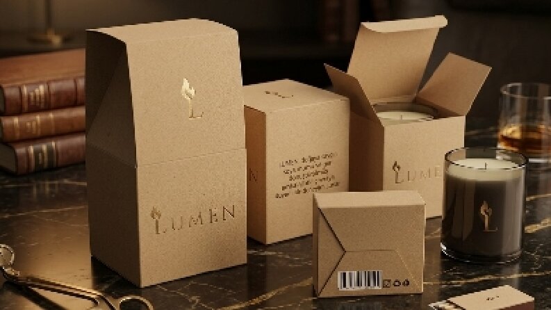 LUMEN — Lüks Soya Mumu İçin Sürdürülebilir Küp Kutu Ambalaj Tasarımı
