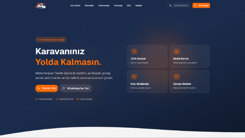 Mobil Karavan Teknik Servis - Landing Sayfası
