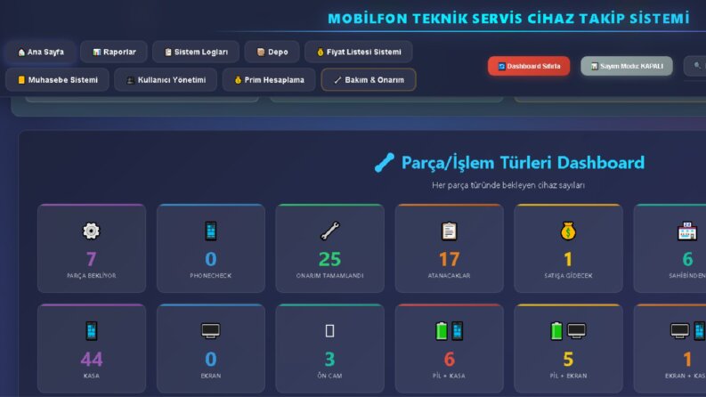 Teknik servis cihaz takip sistemi