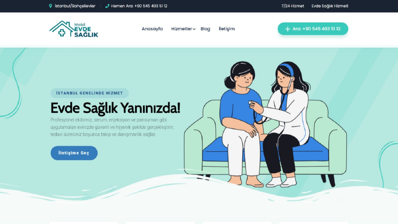 Mobil Evde Sağlık Kurumsal Web Sitesi