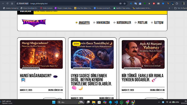 Youtube kanalınıza dinamik web sitesi 
