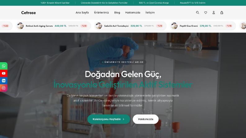 Cetrose: Gelişmiş UI/UX Tasarımı ve Web Projesi