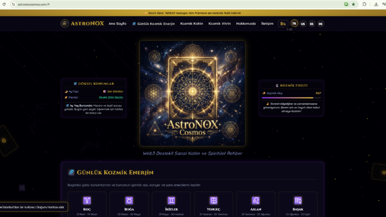 Astronox Cosmos: Modern ve Mobil Uyumlu Web Platformu