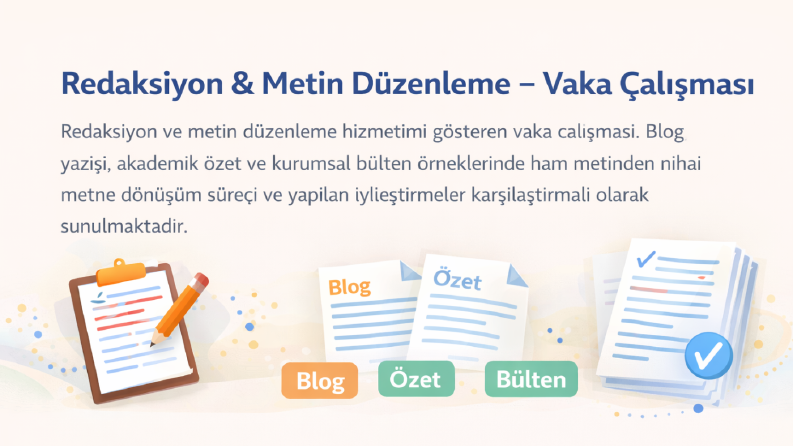 Redaksiyon & Metin Düzenleme – Vaka Çalışması