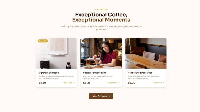 Timur Coffee Roasters — Konsept Web Tasarım Çalışması
