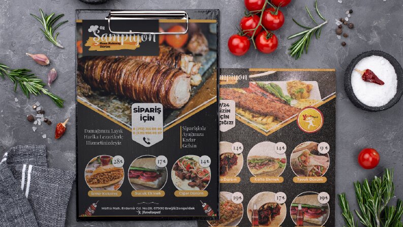 Şampiyon Kokoreç Menü Çalışması