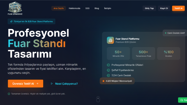 Fuarstandiniz – B2B Fuar Stand Platformu Kurumsal Web Sitesi