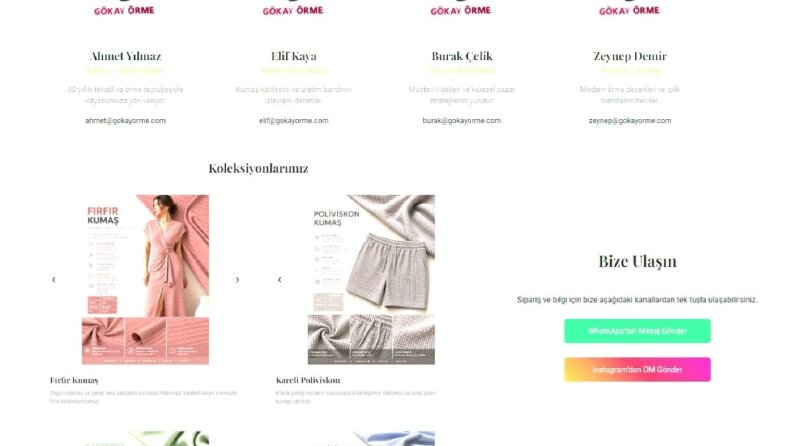 Tekstil Firması İçin Kurumsal Web Sitesi