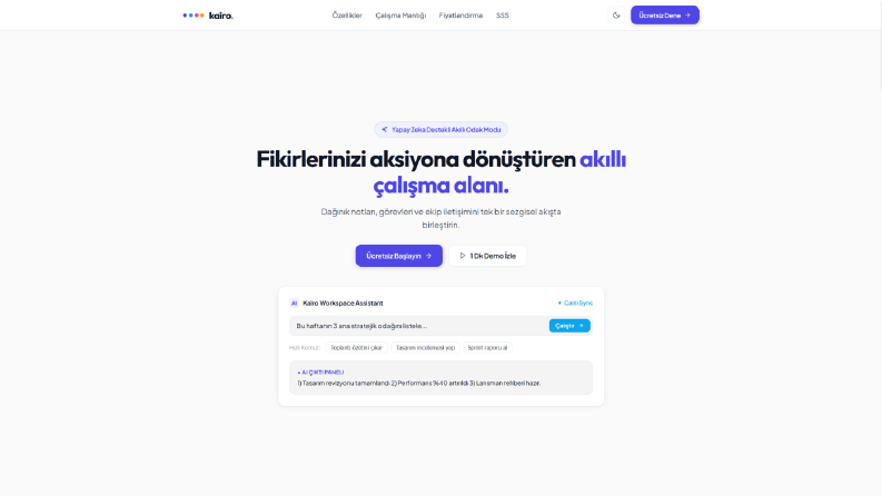 Kairo - Yapay Zeka Destekli Modern SaaS Landing Page