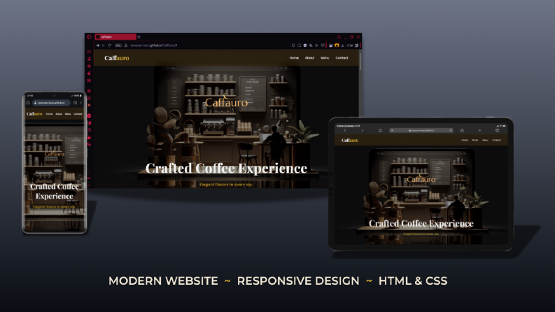 Modern ve Profesyonel Kafe Web Sitesi – Caffauro
