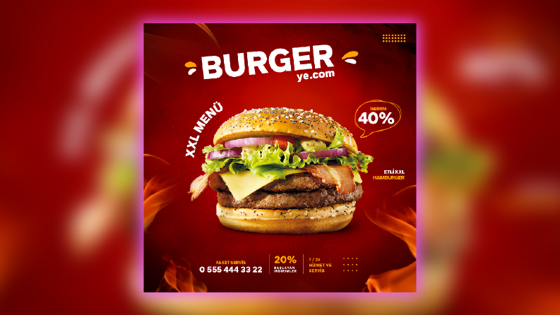 Burger Ye post tasarımı