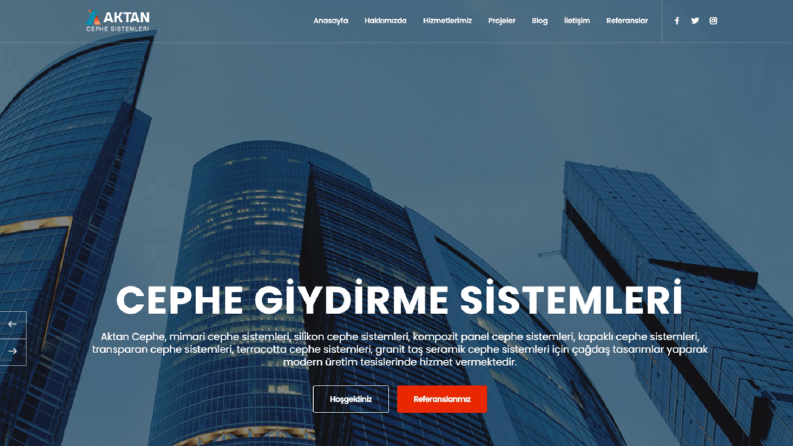Aktan Cephe Sistemleri – Kurumsal Web Sitesi Tasarımı