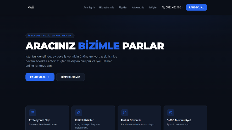 MKB Oto Yıkama - Randevu Websitesi